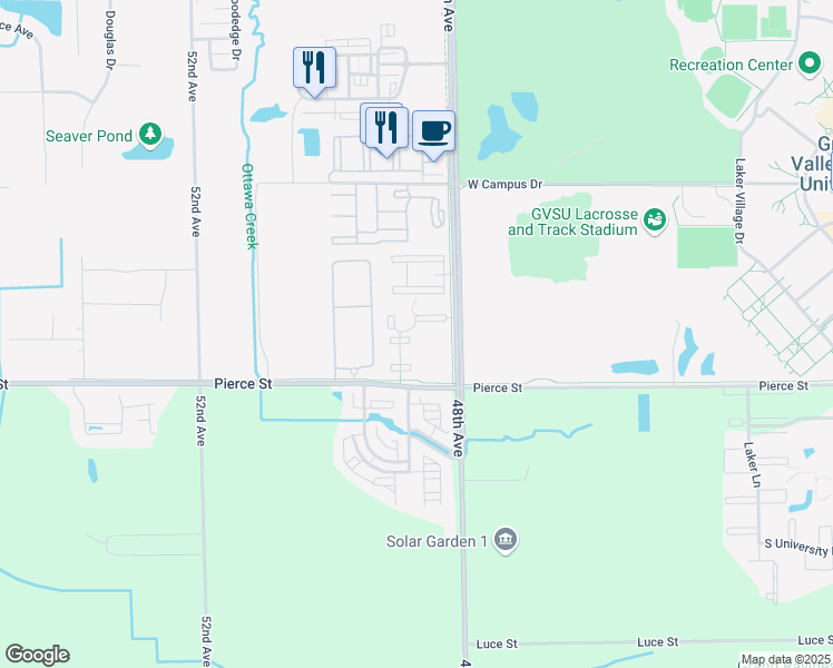 map of restaurants, bars, coffee shops, grocery stores, and more near 10485 48th Avenue in Allendale Charter Township