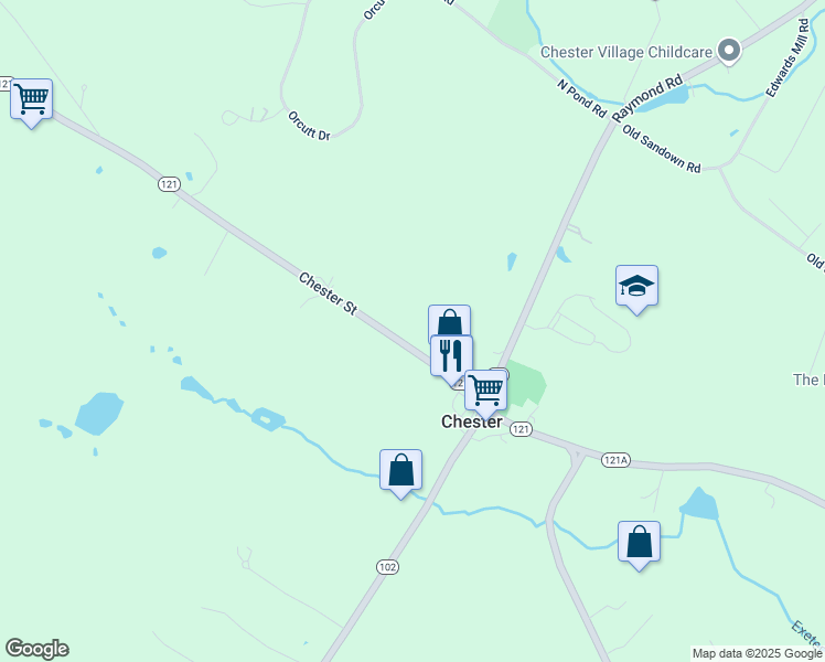 map of restaurants, bars, coffee shops, grocery stores, and more near 40 Chester Street in Chester