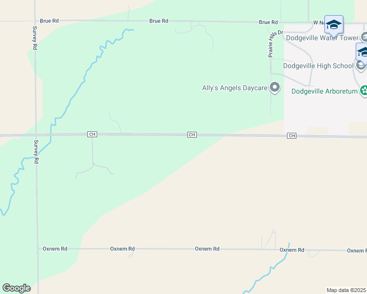 map of restaurants, bars, coffee shops, grocery stores, and more near 4113 County Road CH in Dodgeville