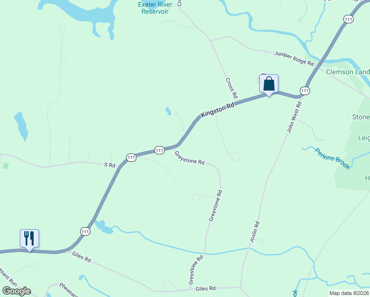 map of restaurants, bars, coffee shops, grocery stores, and more near 160 Kingston Road in Exeter