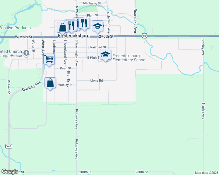 map of restaurants, bars, coffee shops, grocery stores, and more near 161-199 Lions Road in Fredericksburg