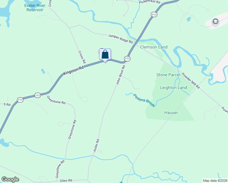 map of restaurants, bars, coffee shops, grocery stores, and more near 11 John West Rd in Exeter