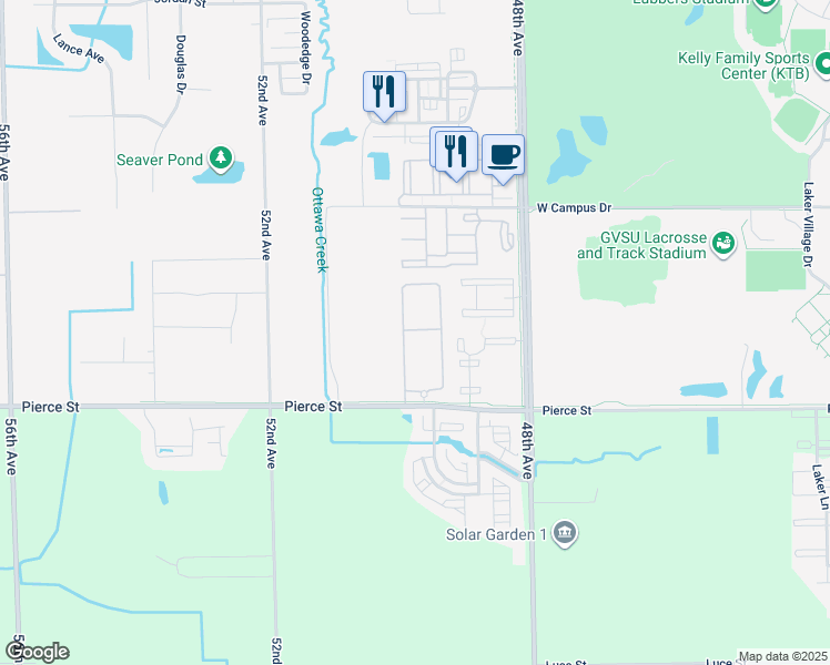 map of restaurants, bars, coffee shops, grocery stores, and more near 4967 Pierce Street in Allendale Charter Township