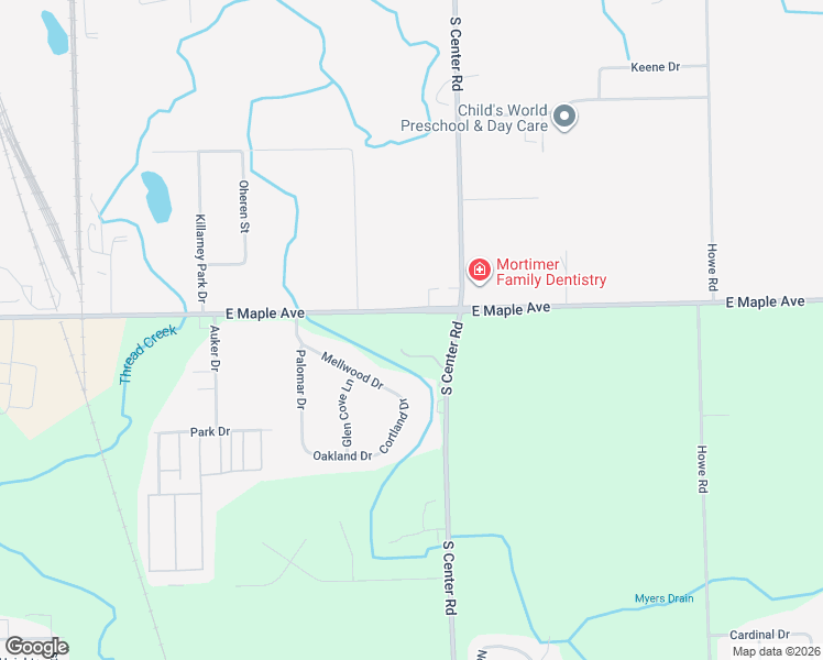 map of restaurants, bars, coffee shops, grocery stores, and more near 3468 East Maple Avenue in Flint