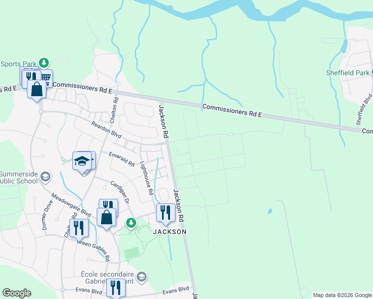 map of restaurants, bars, coffee shops, grocery stores, and more near 325 Lighthouse Road in London
