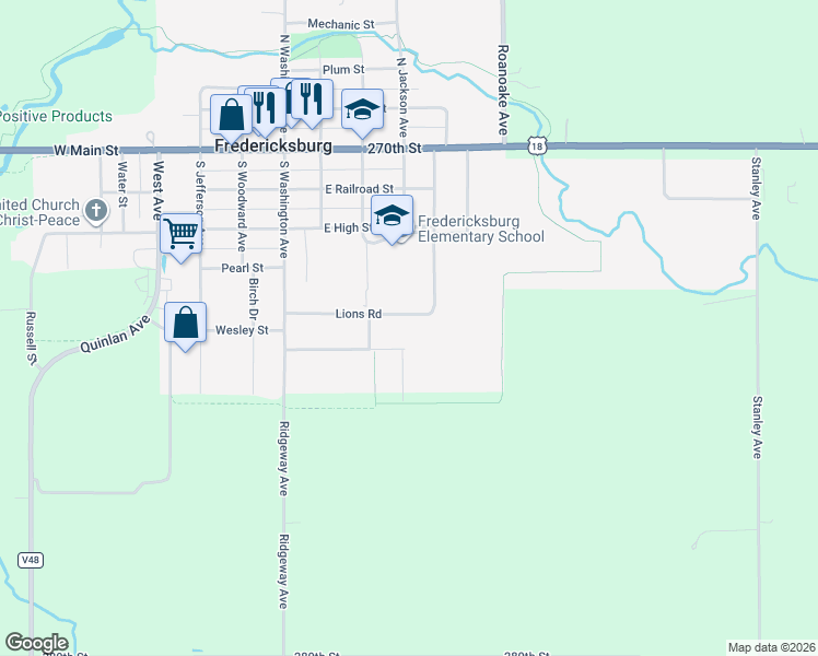 map of restaurants, bars, coffee shops, grocery stores, and more near 161-199 Lions Road in Fredericksburg