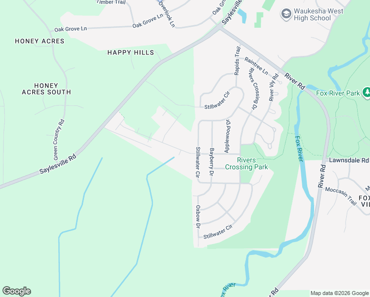 map of restaurants, bars, coffee shops, grocery stores, and more near 3034 Tanglewood Drive in Waukesha