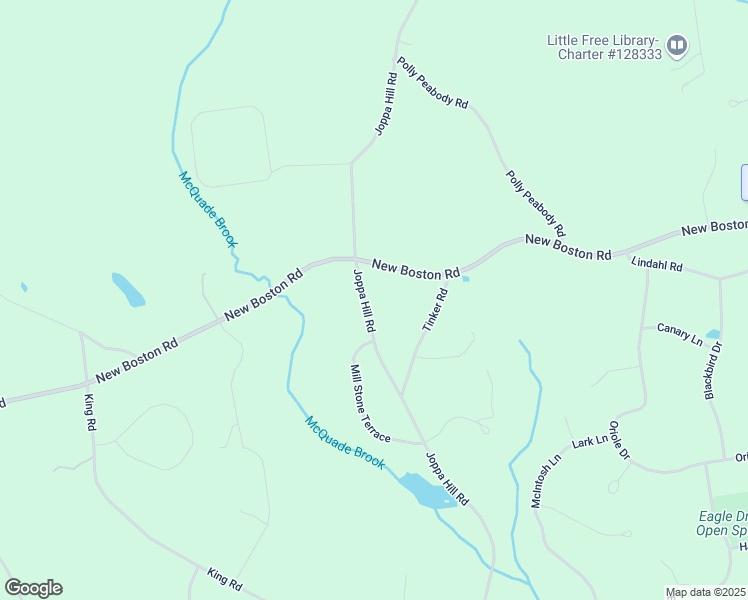map of restaurants, bars, coffee shops, grocery stores, and more near 393 Joppa Hill Road in Bedford