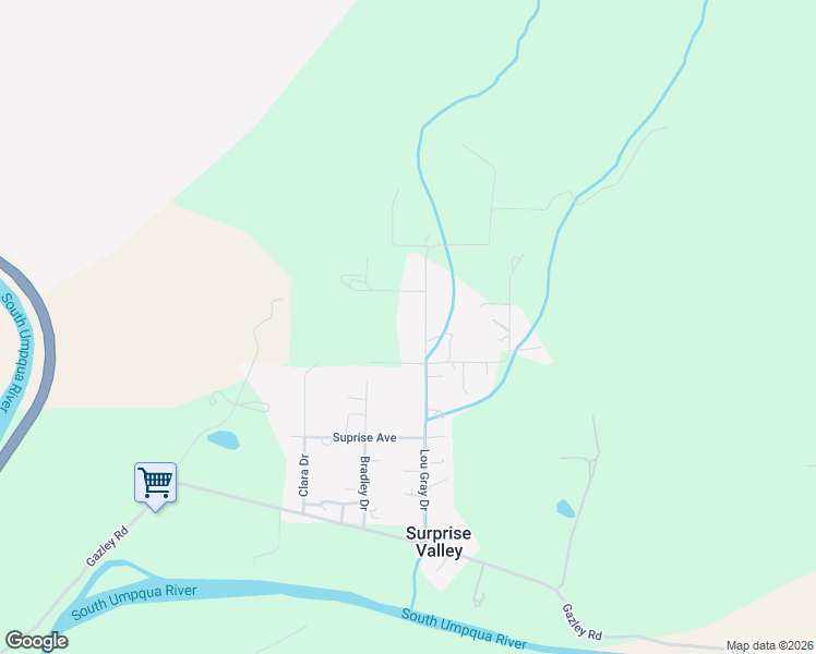 map of restaurants, bars, coffee shops, grocery stores, and more near 544 Lou Gray Drive in Myrtle Creek