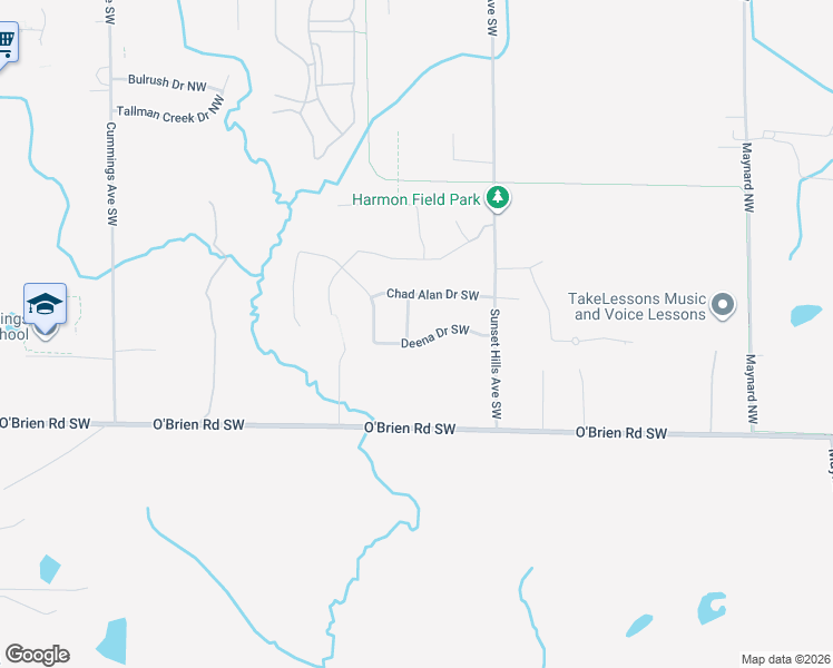 map of restaurants, bars, coffee shops, grocery stores, and more near 294 Kara Avenue Northwest in Walker