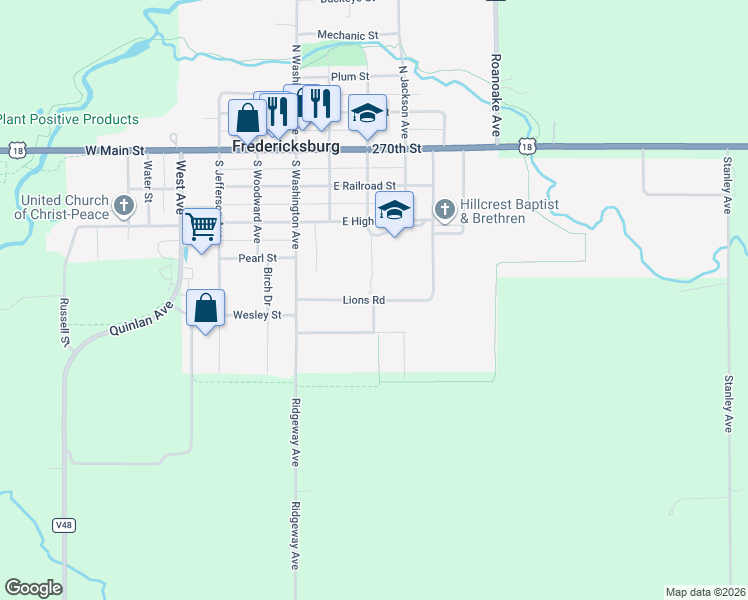 map of restaurants, bars, coffee shops, grocery stores, and more near 161 Lions Road in Fredericksburg