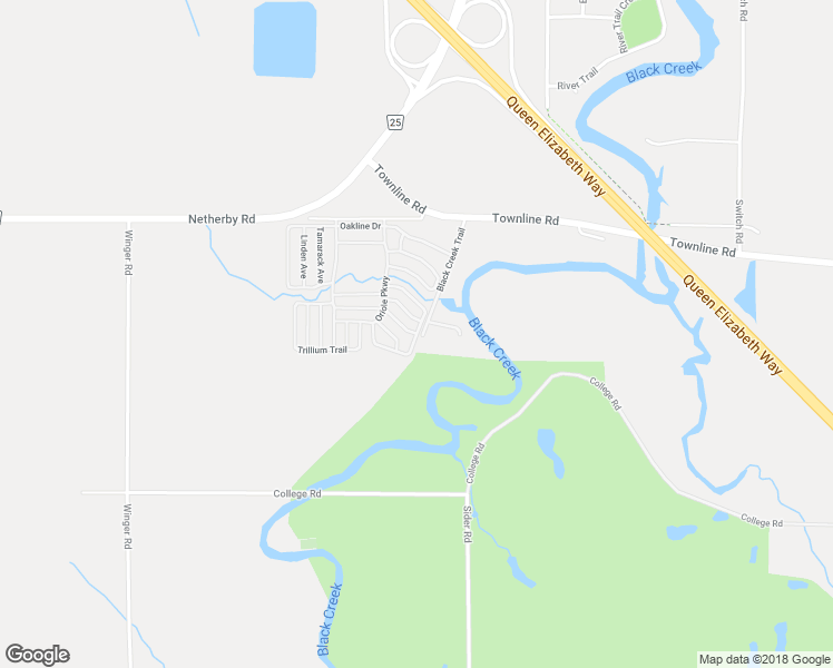 map of restaurants, bars, coffee shops, grocery stores, and more near Cricket Lane in Fort Erie