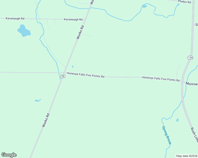 map of restaurants, bars, coffee shops, grocery stores, and more near 1081 Honeoye Falls Five Points Road in Honeoye Falls