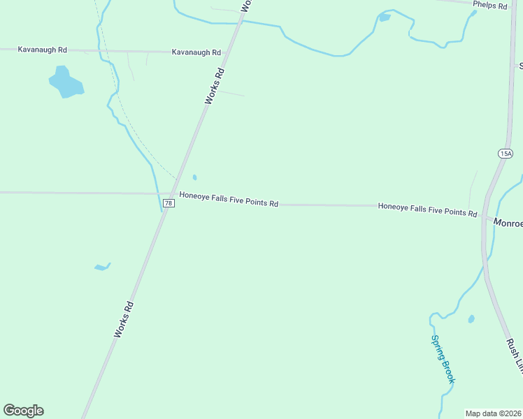 map of restaurants, bars, coffee shops, grocery stores, and more near 1081 Honeoye Falls Five Points Road in Honeoye Falls