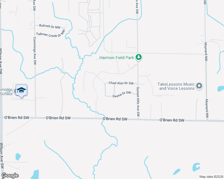 map of restaurants, bars, coffee shops, grocery stores, and more near 294 Kara Avenue Northwest in Walker