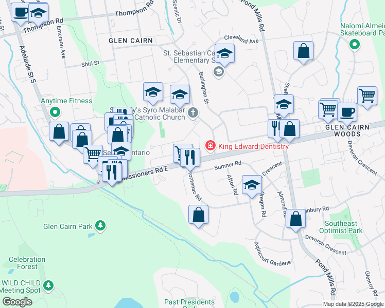 map of restaurants, bars, coffee shops, grocery stores, and more near 940 Eagle Crescent in London