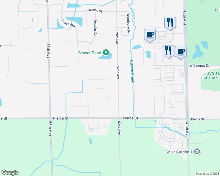 map of restaurants, bars, coffee shops, grocery stores, and more near 10491 Rockfield Road in Allendale Charter Township