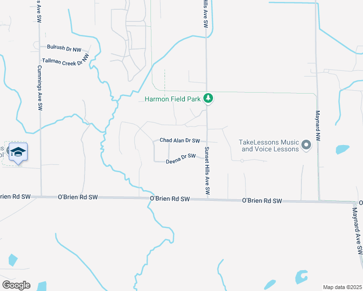 map of restaurants, bars, coffee shops, grocery stores, and more near 3675 Chad Alan Drive Southwest in Grand Rapids