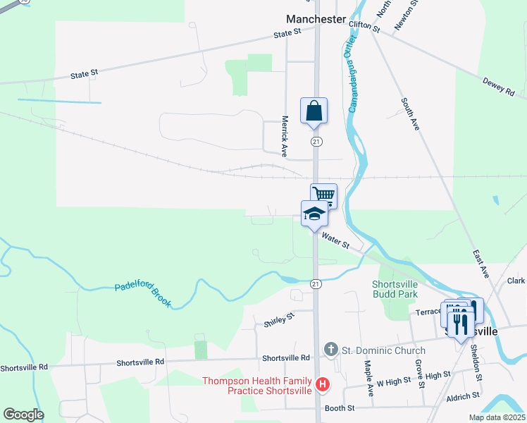 map of restaurants, bars, coffee shops, grocery stores, and more near 18 Lehigh Avenue in Manchester
