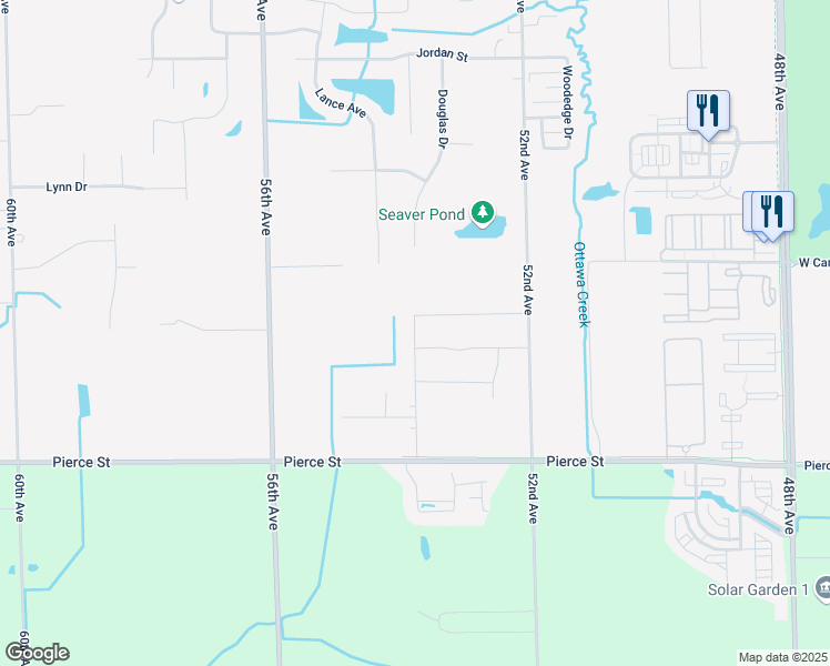 map of restaurants, bars, coffee shops, grocery stores, and more near 10569 Richfield Lane in Allendale Charter Township