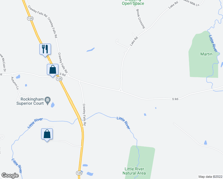 map of restaurants, bars, coffee shops, grocery stores, and more near 276 South Road in Brentwood