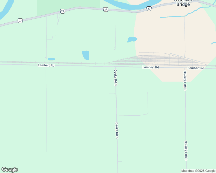 map of restaurants, bars, coffee shops, grocery stores, and more near 51083 Deeks Road South in Welland