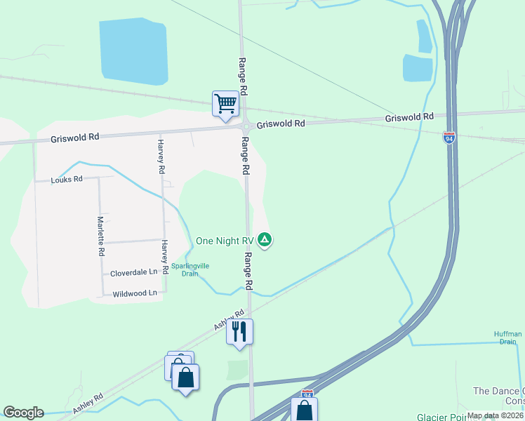 map of restaurants, bars, coffee shops, grocery stores, and more near 1896 Range Rd in Port Huron Township