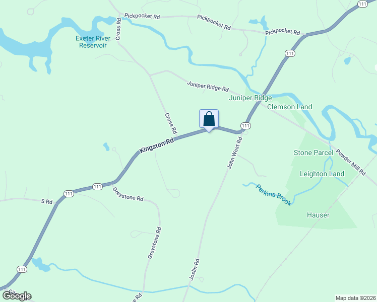 map of restaurants, bars, coffee shops, grocery stores, and more near 134 Kingston Road in Exeter