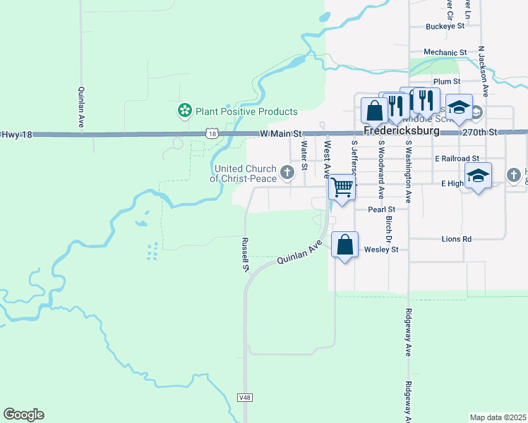 map of restaurants, bars, coffee shops, grocery stores, and more near 101 South Grove Street in Fredericksburg