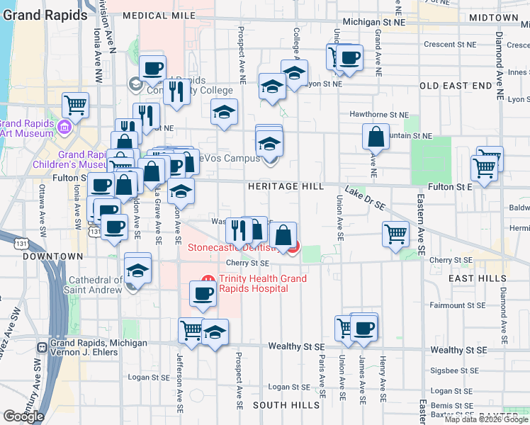 map of restaurants, bars, coffee shops, grocery stores, and more near in Wyoming