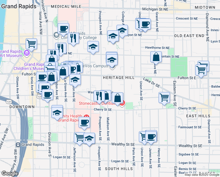 map of restaurants, bars, coffee shops, grocery stores, and more near in Wyoming