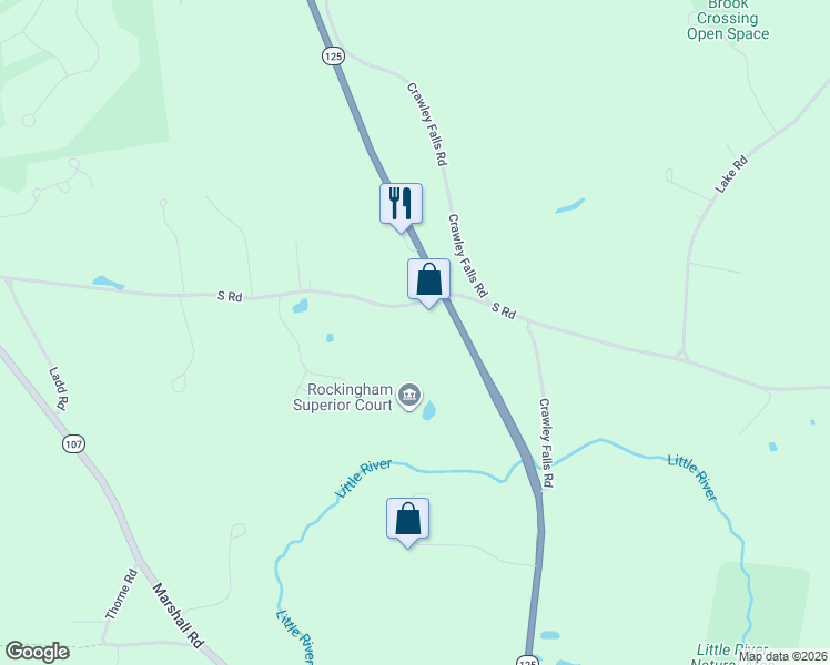 map of restaurants, bars, coffee shops, grocery stores, and more near 316 South Road in Brentwood