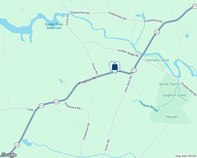 map of restaurants, bars, coffee shops, grocery stores, and more near 134 Kingston Road in Exeter