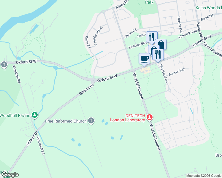 map of restaurants, bars, coffee shops, grocery stores, and more near in London