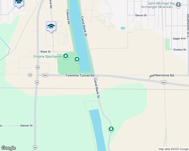 map of restaurants, bars, coffee shops, grocery stores, and more near in Welland