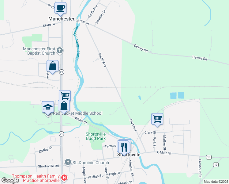 map of restaurants, bars, coffee shops, grocery stores, and more near 70 South Avenue in Manchester
