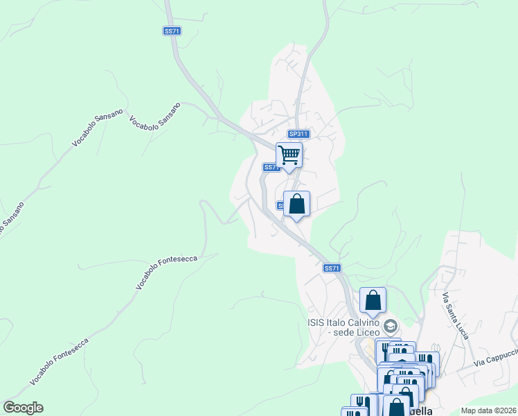 map of restaurants, bars, coffee shops, grocery stores, and more near 20 Vocabolo Fontesecca in Provincia di Perugia