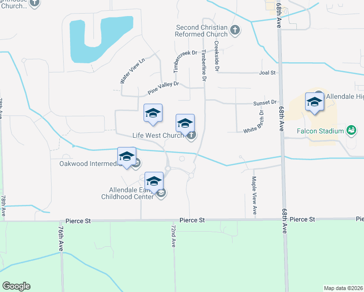 map of restaurants, bars, coffee shops, grocery stores, and more near 7161 Pleasant View Court in Allendale Charter Township