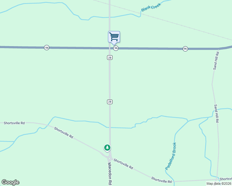 map of restaurants, bars, coffee shops, grocery stores, and more near 1461 County Road 28 in Shortsville