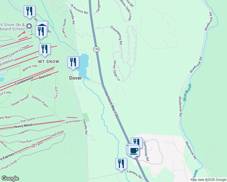 map of restaurants, bars, coffee shops, grocery stores, and more near 23 Boulder Ridge Drive in Dover