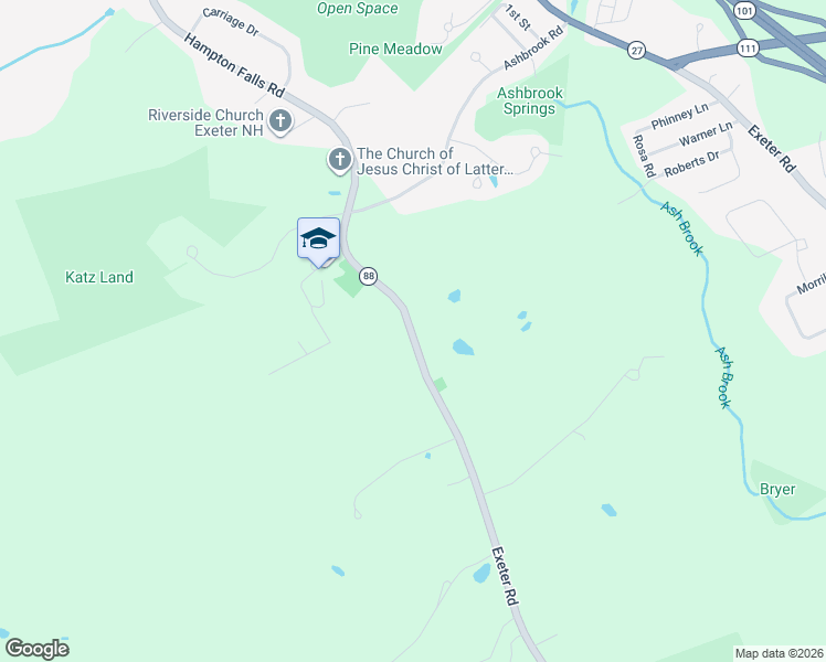 map of restaurants, bars, coffee shops, grocery stores, and more near 339 Exeter Rd in Hampton Falls