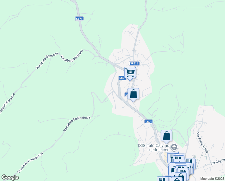 map of restaurants, bars, coffee shops, grocery stores, and more near 20 Vocabolo Fontesecca in Provincia di Perugia