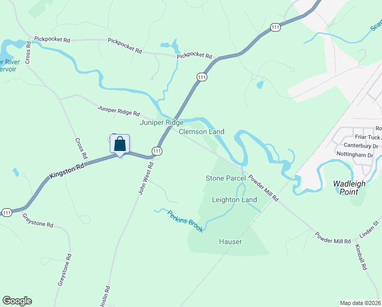 map of restaurants, bars, coffee shops, grocery stores, and more near 5 Powder Mill Road in Exeter