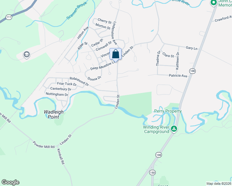 map of restaurants, bars, coffee shops, grocery stores, and more near 108 Robin Hood Lane in Exeter