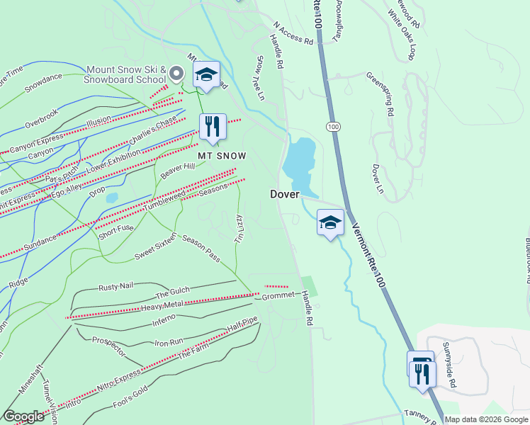 map of restaurants, bars, coffee shops, grocery stores, and more near 8 Seasons Drive in Dover