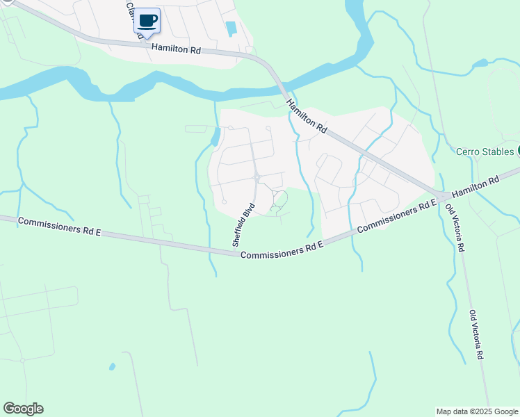 map of restaurants, bars, coffee shops, grocery stores, and more near 2619 Sheffield Boulevard in London