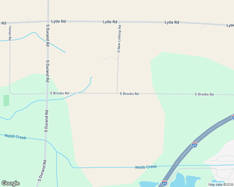 map of restaurants, bars, coffee shops, grocery stores, and more near 9501 East Brooks Road in Lennon
