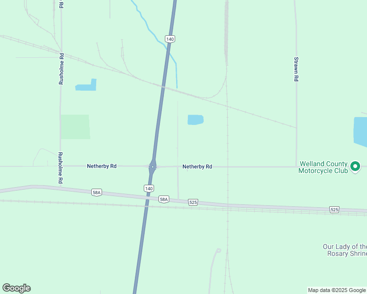 map of restaurants, bars, coffee shops, grocery stores, and more near 306 Netherby Road in Welland