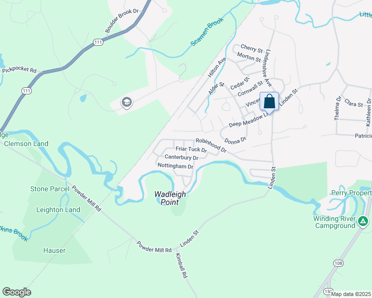 map of restaurants, bars, coffee shops, grocery stores, and more near 313 Friar Tuck Drive in Exeter