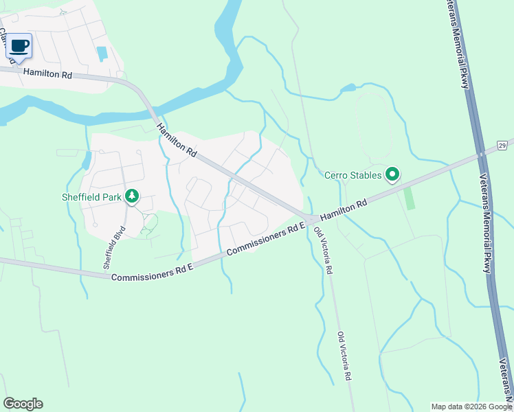 map of restaurants, bars, coffee shops, grocery stores, and more near 3023 Doyle Drive in London